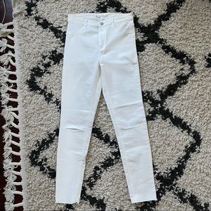 Zara White Cropped Denim